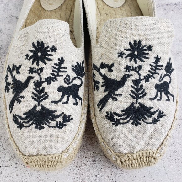 Soludos Espadrilles Shoes Embroidered Canvas Jute Bohemian Resortwear size 9 - Picture 13 of 13